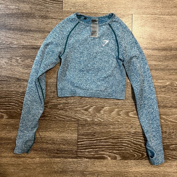EUC Gymshark Seamless Long Sleeve Crop Top XS - Picture 1 of 9